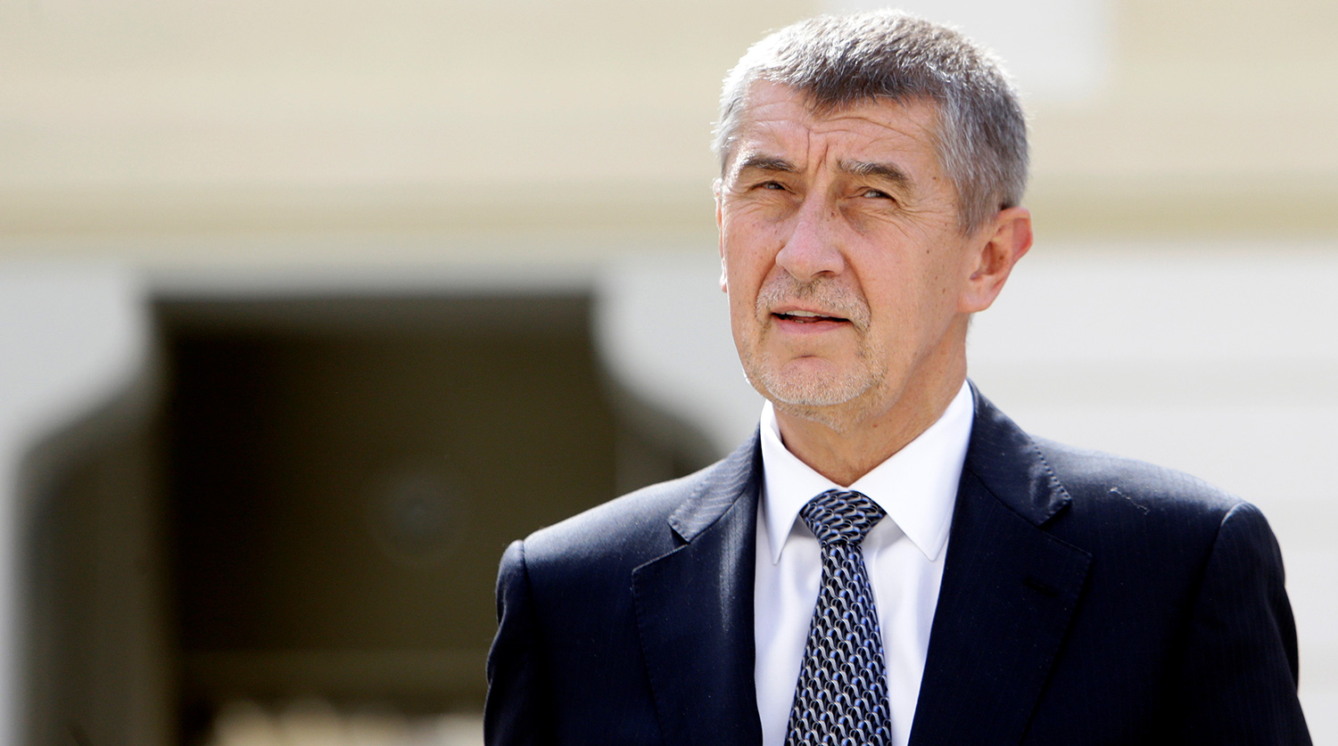 Czech FM Babis arrives at Prague Castle in Prague