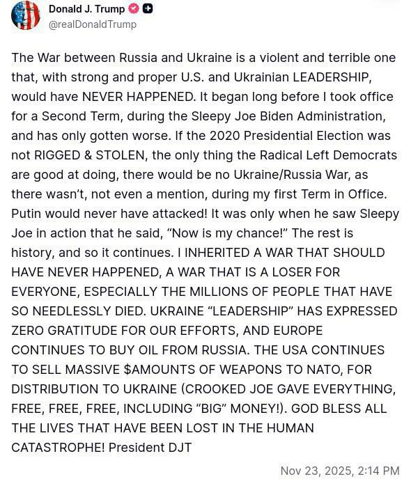 Трамп звинувачує Європу в тому, що вона продовжує купувати газ у Росії, та заявляє про “нуль подяки” від українського керівництва - фото №