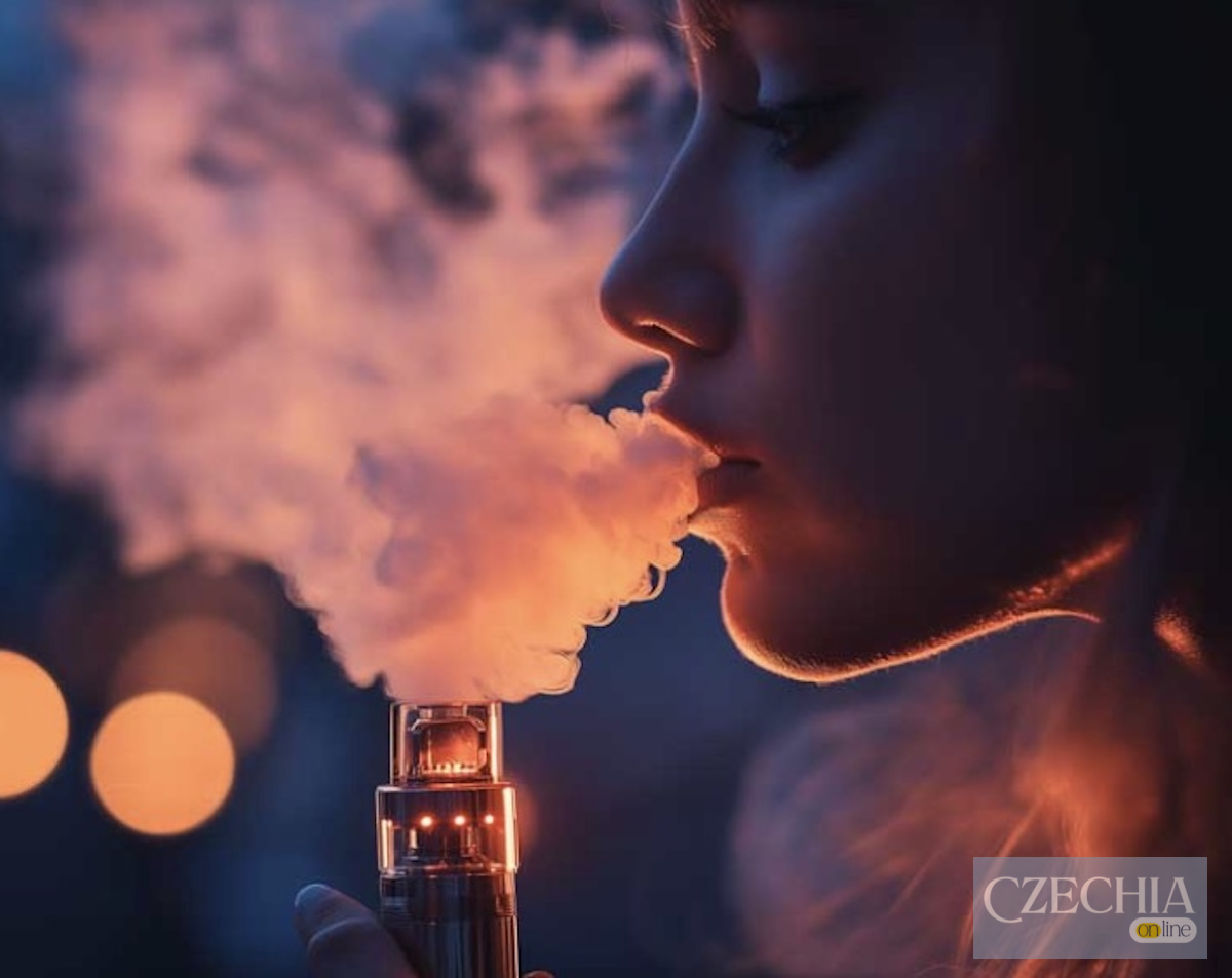 Людина видихає густу хмару пари з електронної сигарети. Ілюстративне фото.
