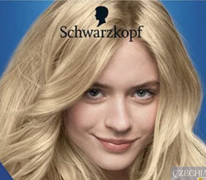 Упаковка фарби для волосся Schwarzkopf відтінку ультраблонд із зображенням дівчини-моделі.