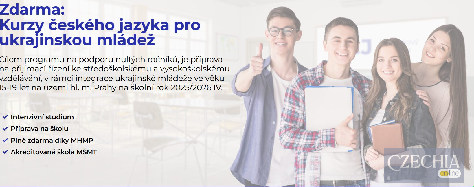 У Празі відкрили набір на безкоштовні курси чеської мови для українських підлітків У Празі відкрили набір на безкоштовні курси чеської мови для українських підлітків