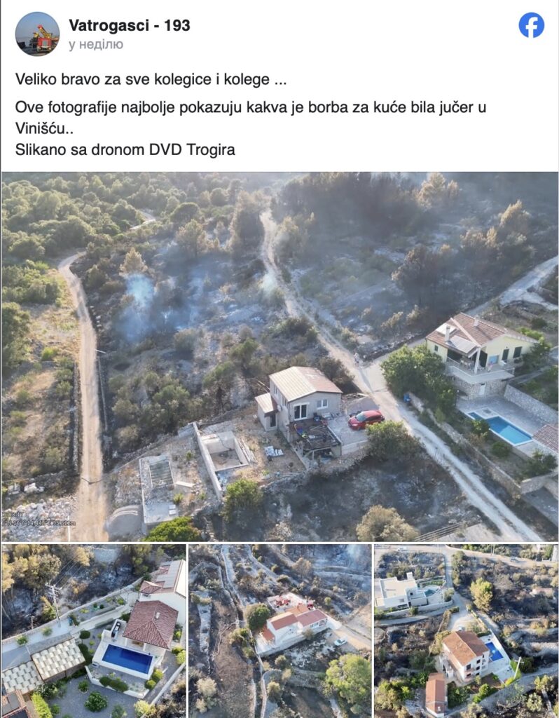 На узбережжі Хорватії спалахнули пожежі, вогонь підійшов до будинків - Світ. Джерело: Українці в Чехії | Чеські новини для українців На узбережжі Хорватії спалахнули пожежі, вогонь підійшов до будинків - фото №
