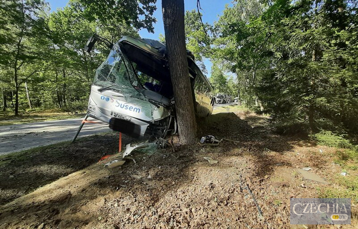 У Чехії поблизу Тршебоня автобус врізався в дерево на трасі I/34